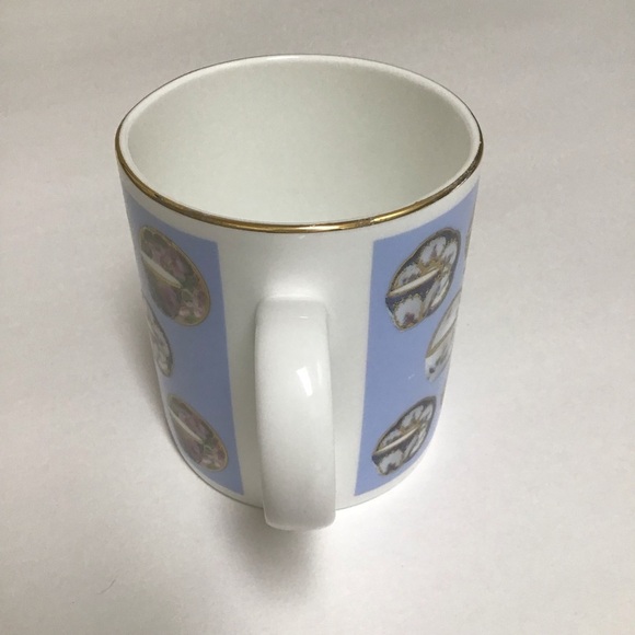 Porcelain Teacup Motif The British Museum Bone China Blue Coffee Cup Gilded Gold - Picture 9 of 12
